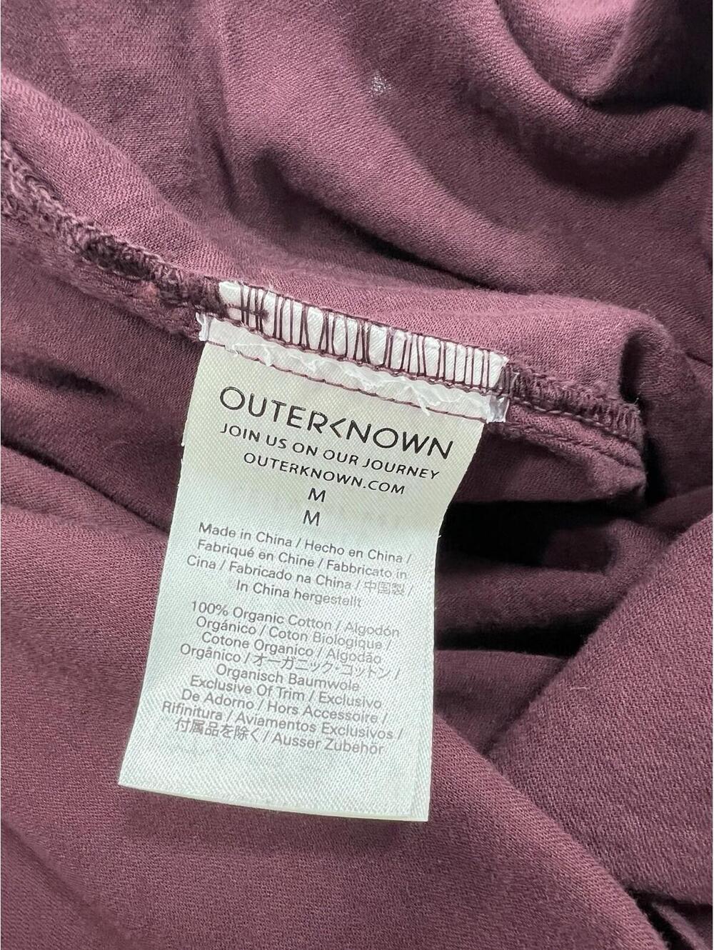 Outerknown Luna Wrap Dress In Plum Women Sz M Organic Cotton Midi Boho - Picture 9 of 9